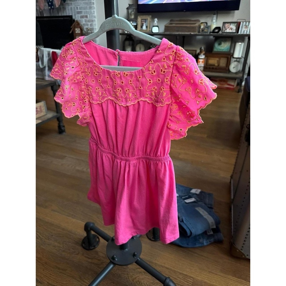 Lilly Pulitzer embroidered eyelet dress in "Prosecco Pink," girls 2-3